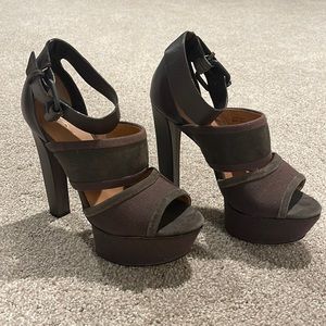 L.A.M.B. Brown Platform Sandals